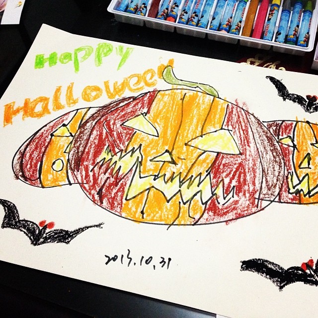 Daughter's painting #paint #happy #halloween #万圣节 #画画