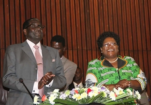 Republic of Zimbabwe President Robert Mugabe with Vice-President Joice Mujuru. The Southern African state is leading the anti-imperialist struggle in the region. by Pan-African News Wire File Photos
