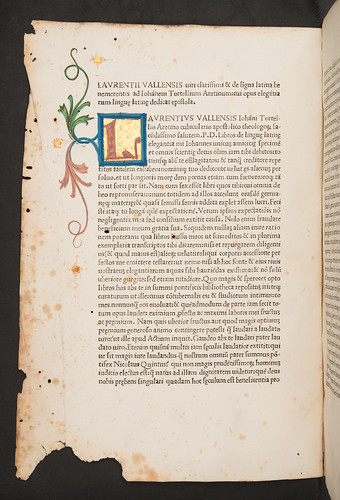 Illuminated initial in Valla, Laurentius: Elegantiae linguae latinae