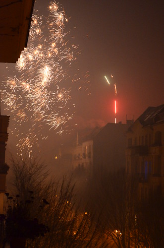 Berlin NYE fireworks neighborhood on fire