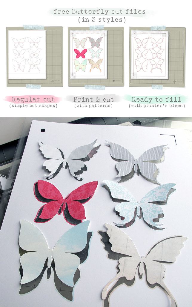 free Butterfly Silhouette Studio cut  
files preview