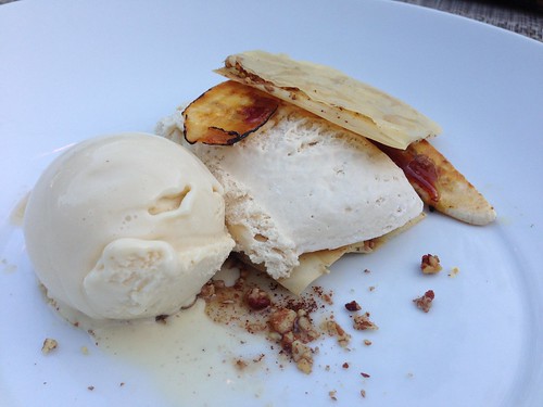 Maple Mousse with caramelized banana and brown butter ice cream