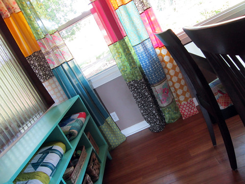 Voile patchwork curtains!