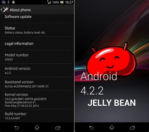 Android 4.2.2  Xperia Z