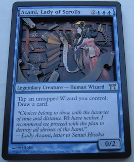 Azami Lady of Scrolls Magic Altered Art 3D card magic 3D card art magic mtg card art Commander modern Azami Commander Azami EDH deck