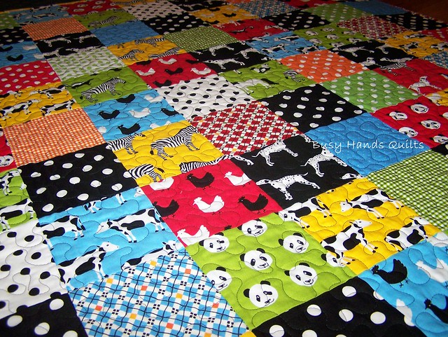Animal Menagerie Baby Boy Quilt
