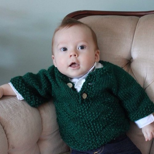 My cousin's little guy wearing a sweater I made him. BDE! #100happydays Day 34