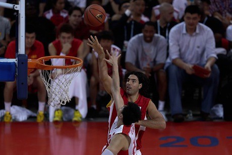 July 1st, 2013 - Luis Scola puts up a shot in the Yao Foundation charity game in Beijing