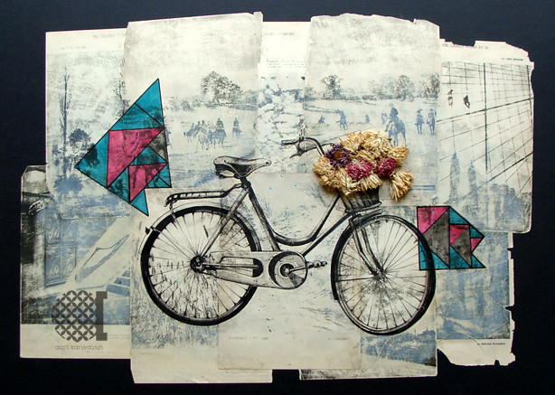 mixed media-bicycle illustration