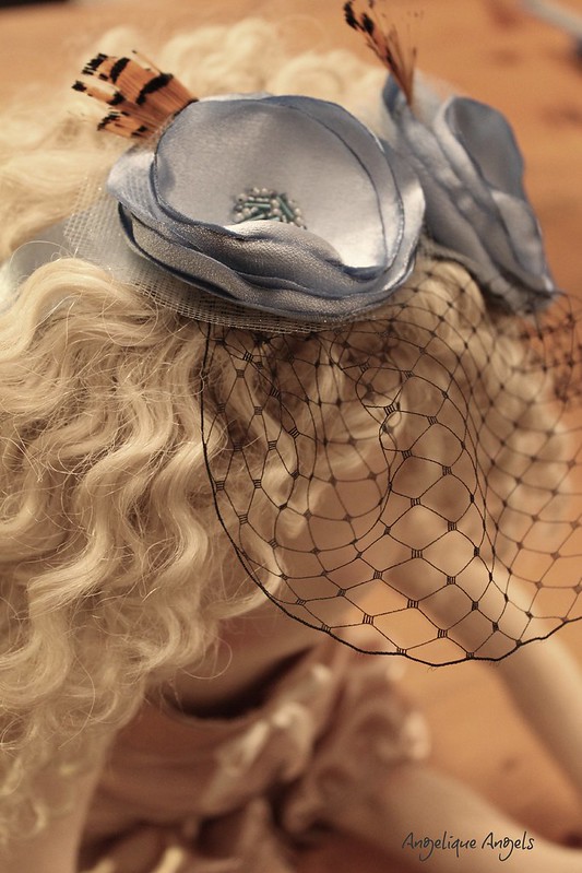 Blue Dolly-sized Fascinator