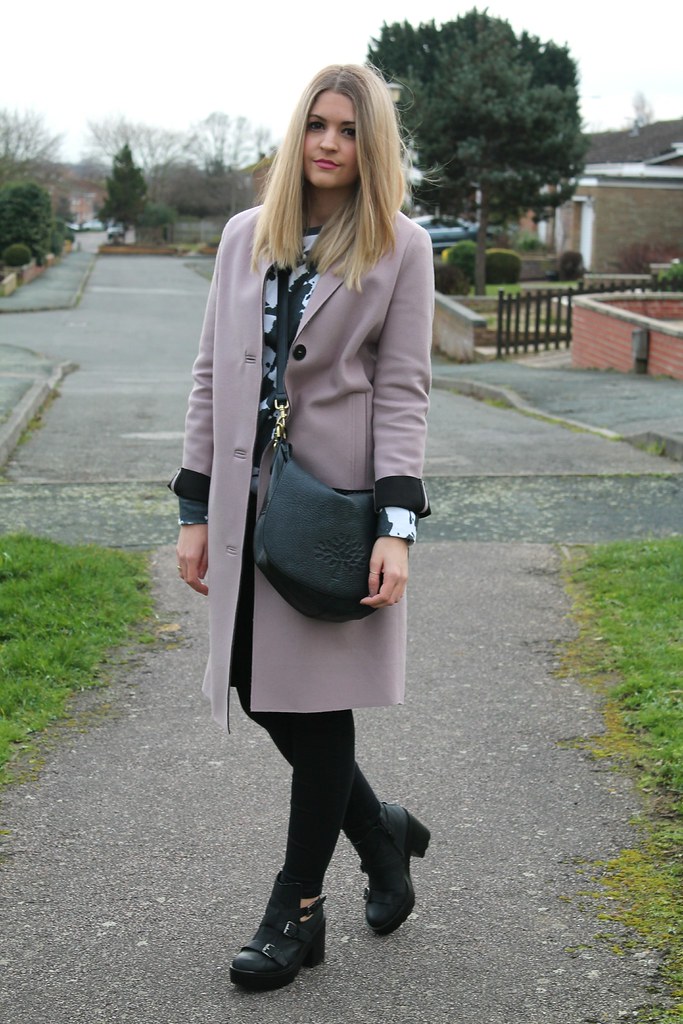 Topshop Coat and ASOS Cow sweater