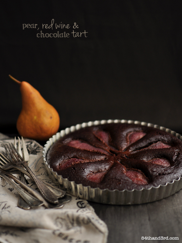 Spiced Red Wine, Chocolate & Pear Cake