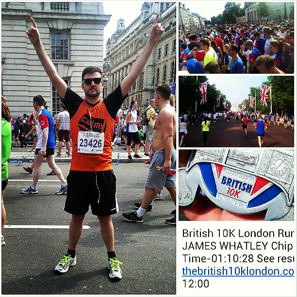 Today I ran @TheBritish10k. It's the first time *in my life* that I'd ran that far (and it was awesome). Some of you will know that I only started running in January of this year. I don't know where it came from, but it's something I'm sticking with. I've