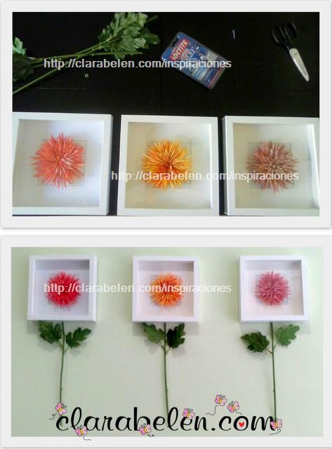Manualidad para decoración_flores enmarcadas