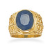 83016 14 Karat Gold Plated Rough-Cut Sapphire Ring