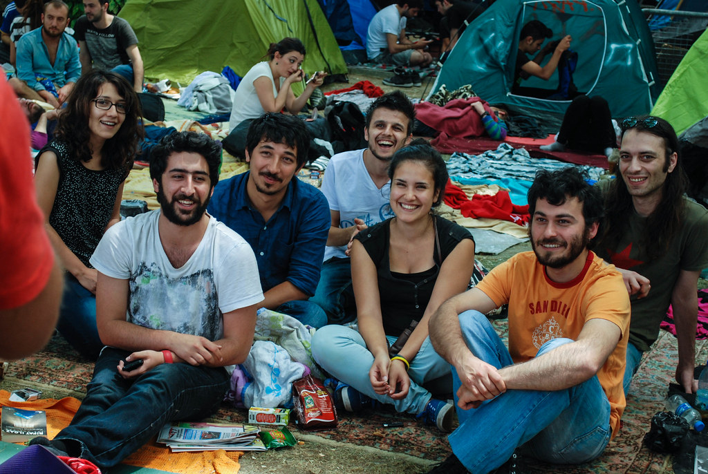 Protesters occupying Gezi Park in Istanbul, Turkey, on June 8, 2013.  Photo by Ian Usher. http://www.flickr.com/photos/ush/9013700791/