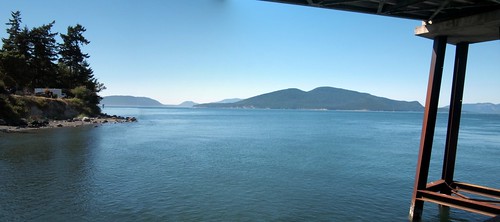 A panorama shot from under the walkway to the ferry