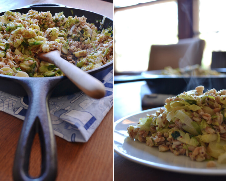 farro, brussel sprout, and potato bake | things i made today