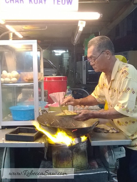 Penang Jalan Johor Char kuey teow - charcoal and duck egg