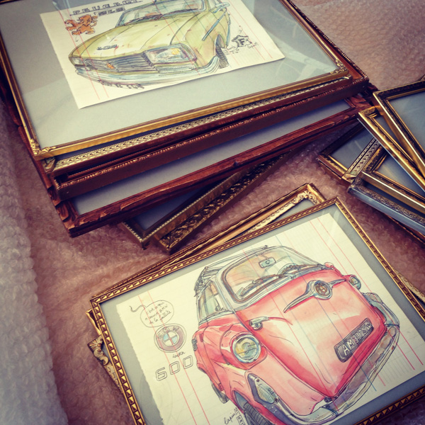 preparing my stuff for my upcoming exhibition "oldies but goldies" in porto next friday!