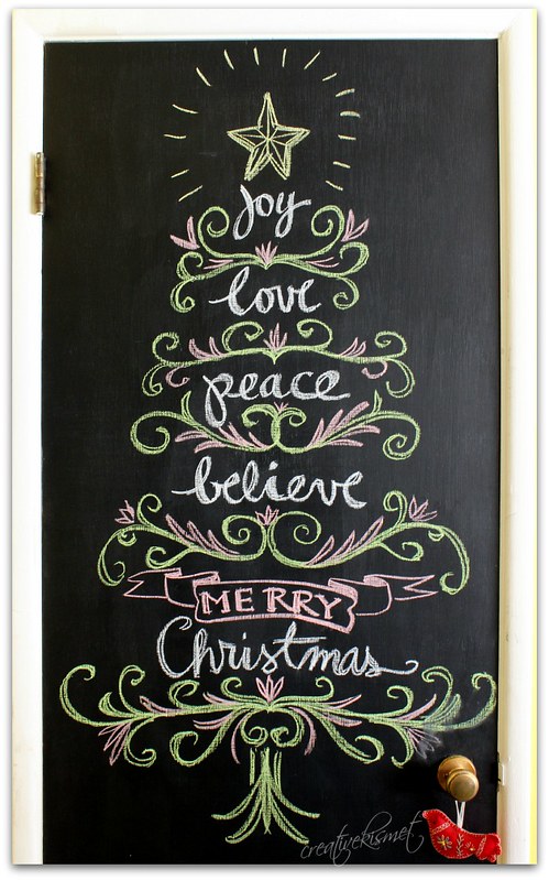 christmas tree chalkboard art