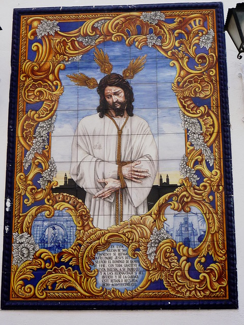 Christusbild auf blauen Fliesen bei San Francisco