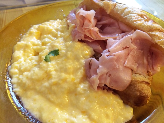 Croissant with Scrambled Eggs and Ham, My Awesome Cafe