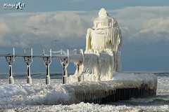 "Natures Art"  St Joseph Lighthouse image GOES VIRAL! by Michigan Nut