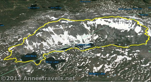 Medicine Bow Peak Loop Trail Map, Snowy Range, Medicine Bow National Forest, Wyoming