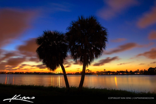Lake Osborne Sunset at Lake Worth Florida by Captain Kimo
