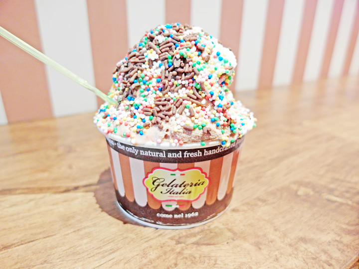 ice cream with rainbow sprinkles