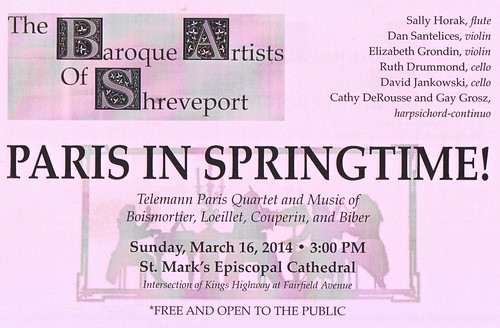 Baroque Artists of Shreveport, 3.16.14 by trudeau