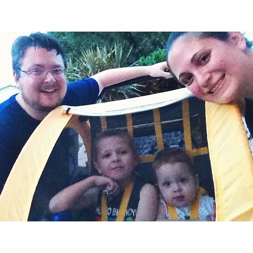 Our family last night after doing a #5K together with the kids in the wagon! We had such a great time! #pictapgo_app