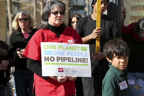 Oakland, CA RN Katy Roemer at KXL protest in February