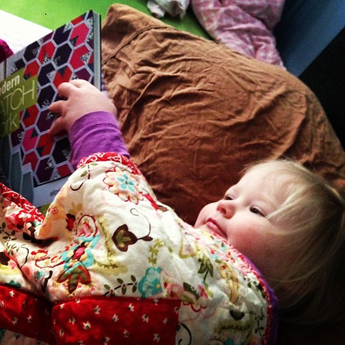 I woke up to this! Well, she has great taste in books... :) #modernpatchwork