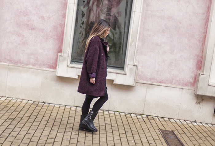 street style barbara crespo burgundy coat the corner shop zara boots fashion blogger outfit