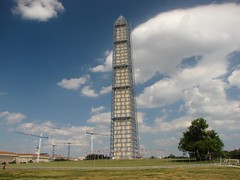 Washington Monument in scaffolding, September 5, 2013
