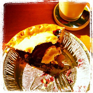 What, you've never had #pie for #breakfast #dontjudge #peach #blueberry #icedcoffee