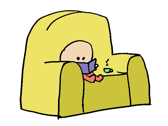 nene en sofá - club de lectura - niño leyendo libro