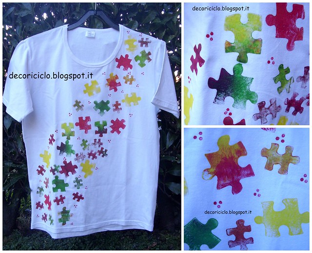 Collage T-shirt stampini puzzle