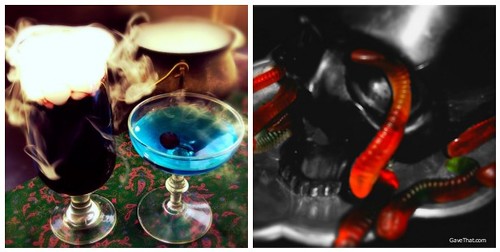 Halloween Cocktails and a DL Co Skull Candle