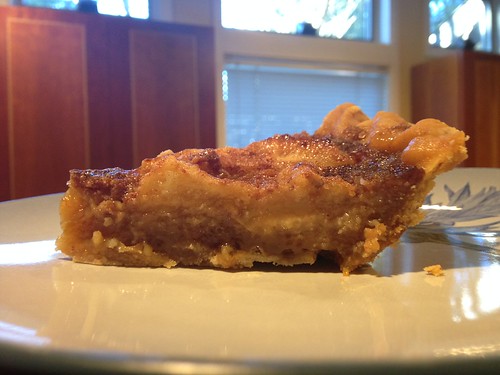 Test piece of sea salt caramel apple custard pie