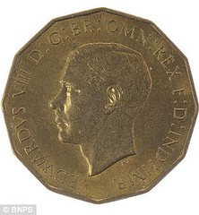 1937 Edward VII three pence obverse