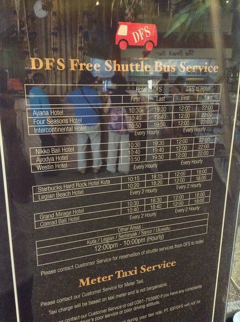 DFS Galleria Bali Free Shuttle Bus Service