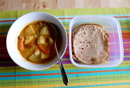 Homemade capatis and vege curry by adline✿makes