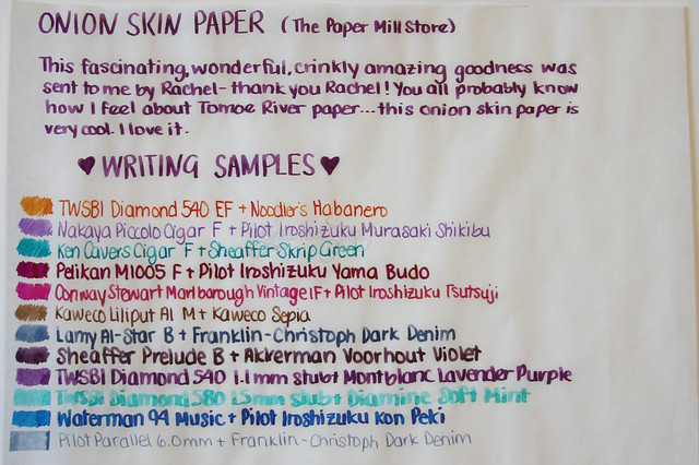 Onion Skin Paper - Writing Sample