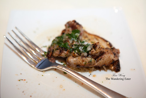 Grilled quail on seeded toast with warm parsley vinaigrette by Gabrielle Hamilton by Prune