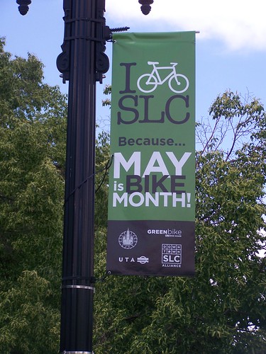 May is Bike Month banner, Salt Lake City
