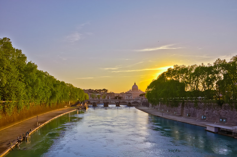 sunset over the Vatican