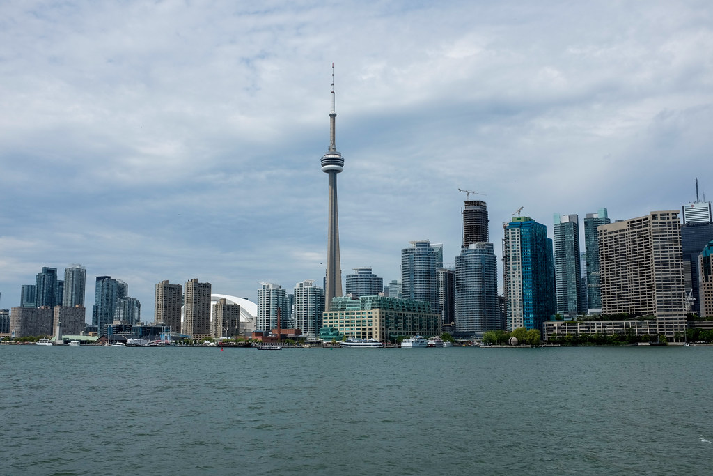 Toronto, Ontario, skyline shot at 1/220, f16 at ISO 200.